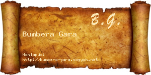 Bumbera Gara névjegykártya